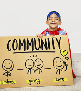 Community. Kindness. Giving. Care.